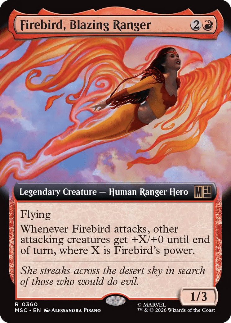 Firebird, Blazing Ranger (Extended Art) [Marvel Super Heroes Commander] MTG Single Magic: The Gathering  | Multizone: Comics And Games