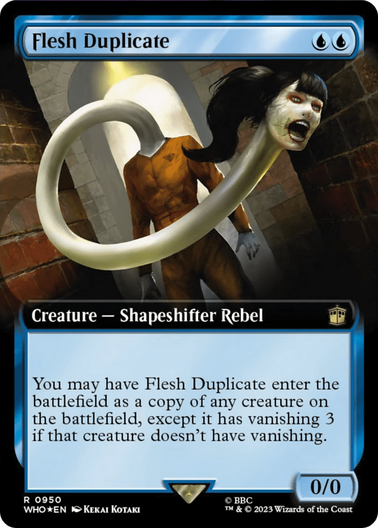 Flesh Duplicate (Extended Art) (Surge Foil) [Doctor Who] MTG Single Magic: The Gathering  | Multizone: Comics And Games