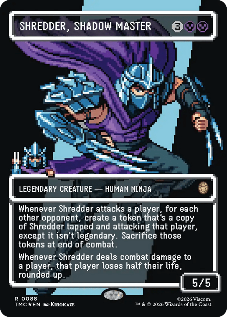 Shredder, Shadow Master (Borderless) (Surge Foil) [Teenage Mutant Ninja Turtles Commander] MTG Single Magic: The Gathering  | Multizone: Comics And Games