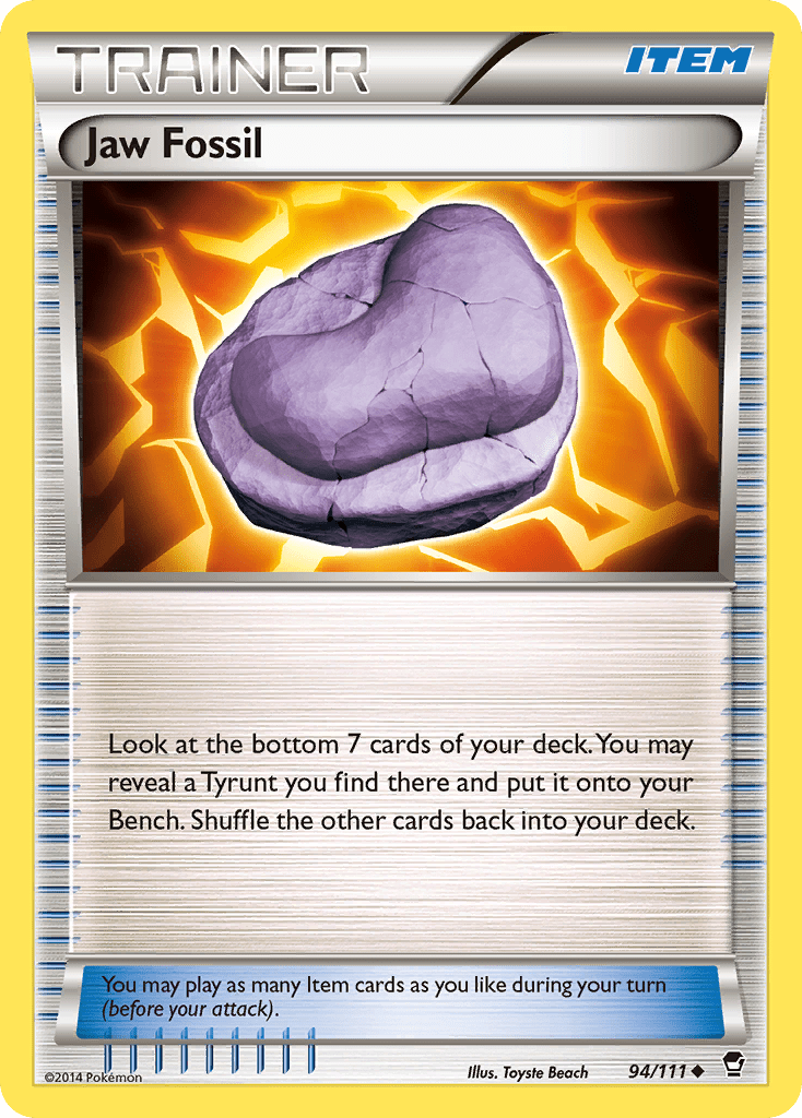Jaw Fossil (94/111) [XY: Furious Fists] Pokemon Single Pokémon  | Multizone: Comics And Games