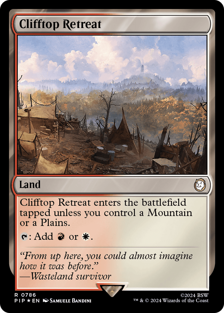 Clifftop Retreat (Surge Foil) [Fallout] MTG Single Magic: The Gathering  | Multizone: Comics And Games