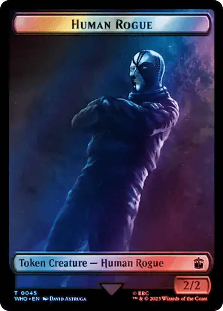 Human Rogue // Dinosaur Double-Sided Token (Surge Foil) [Doctor Who Tokens] MTG Single Magic: The Gathering  | Multizone: Comics And Games