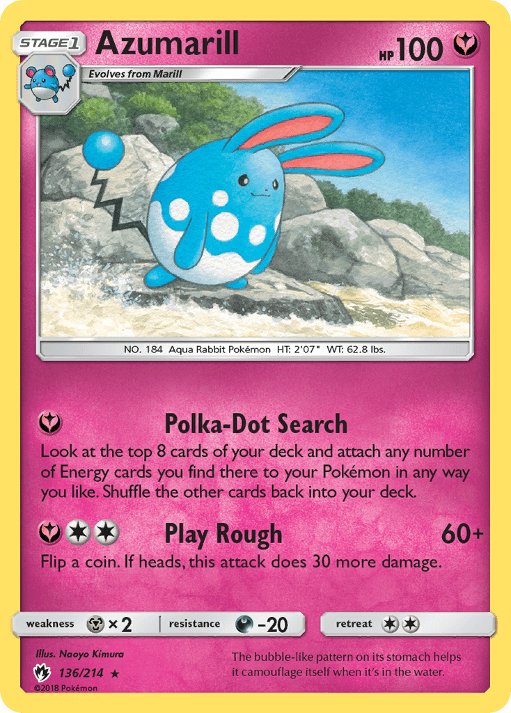 Azumarill (136/214) [Sun & Moon: Lost Thunder] Pokemon Single Pokémon  | Multizone: Comics And Games