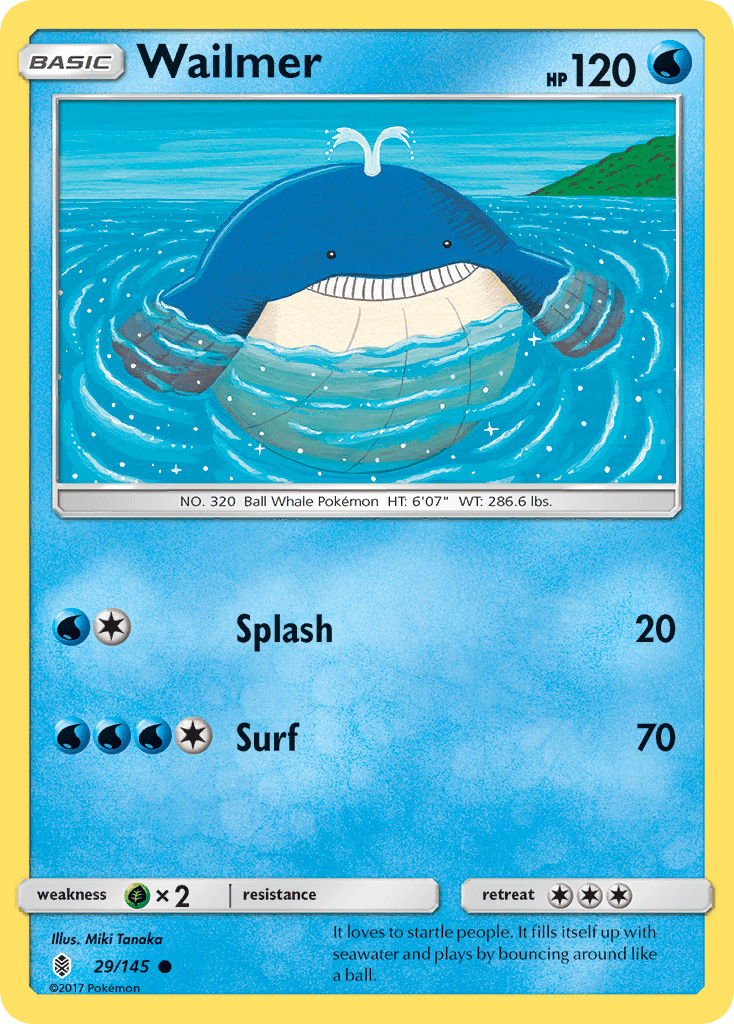 Wailmer (29/145) [Sun & Moon: Guardians Rising] Pokemon Single Pokémon  | Multizone: Comics And Games