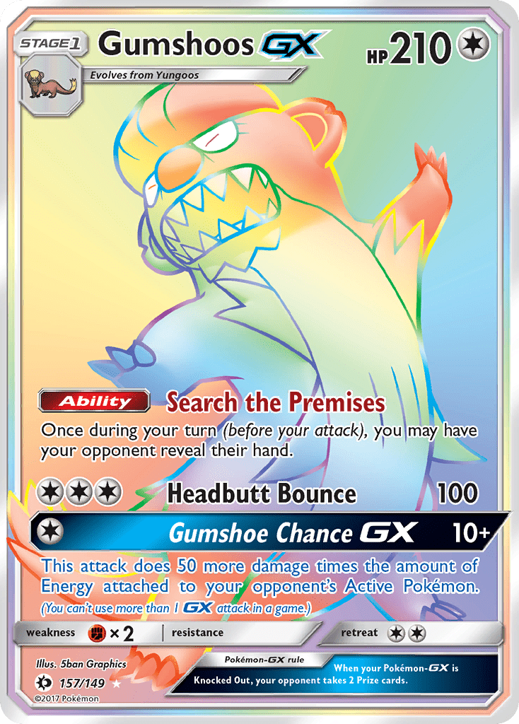 Gumshoos GX (157/149) [Sun & Moon: Base Set] Pokemon Single Pokémon  | Multizone: Comics And Games