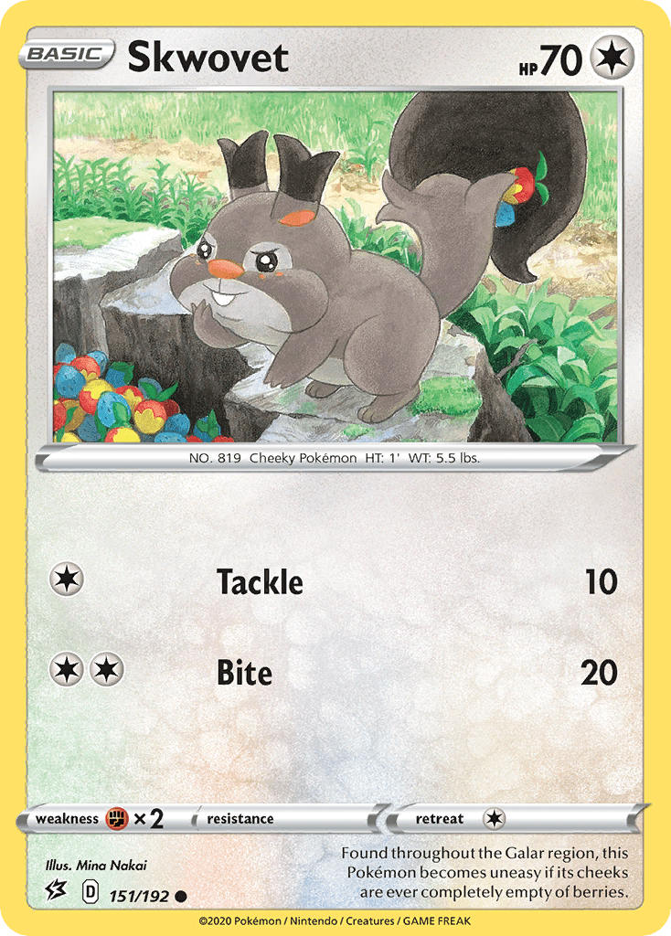 Skwovet (151/192) [Sword & Shield: Rebel Clash] Pokemon Single Pokémon  | Multizone: Comics And Games