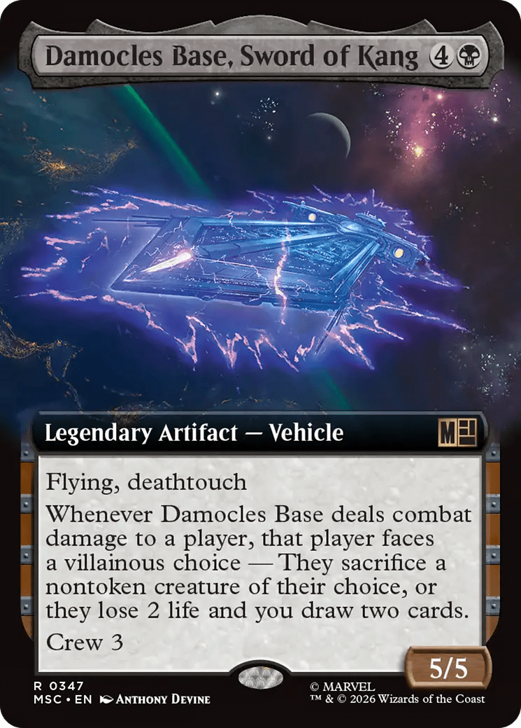 Damocles Base, Sword of Kang (Extended Art) [Marvel Super Heroes Commander] MTG Single Magic: The Gathering  | Multizone: Comics And Games