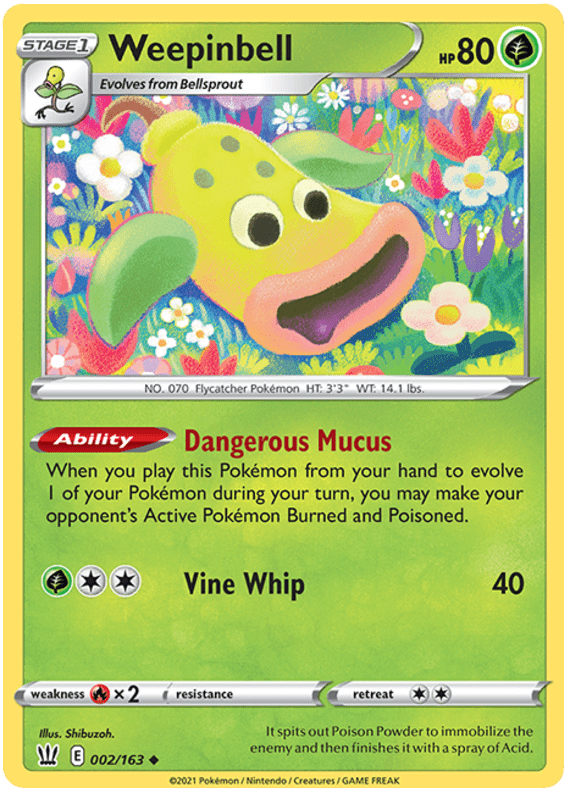 Weepinbell (002/163) [Sword & Shield: Battle Styles] Pokemon Single Pokémon  | Multizone: Comics And Games