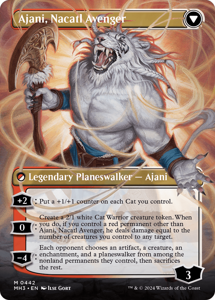 Ajani, Nacatl Pariah // Ajani, Nacatl Avenger (Borderless) [Modern Horizons 3] MTG Single Magic: The Gathering  | Multizone: Comics And Games