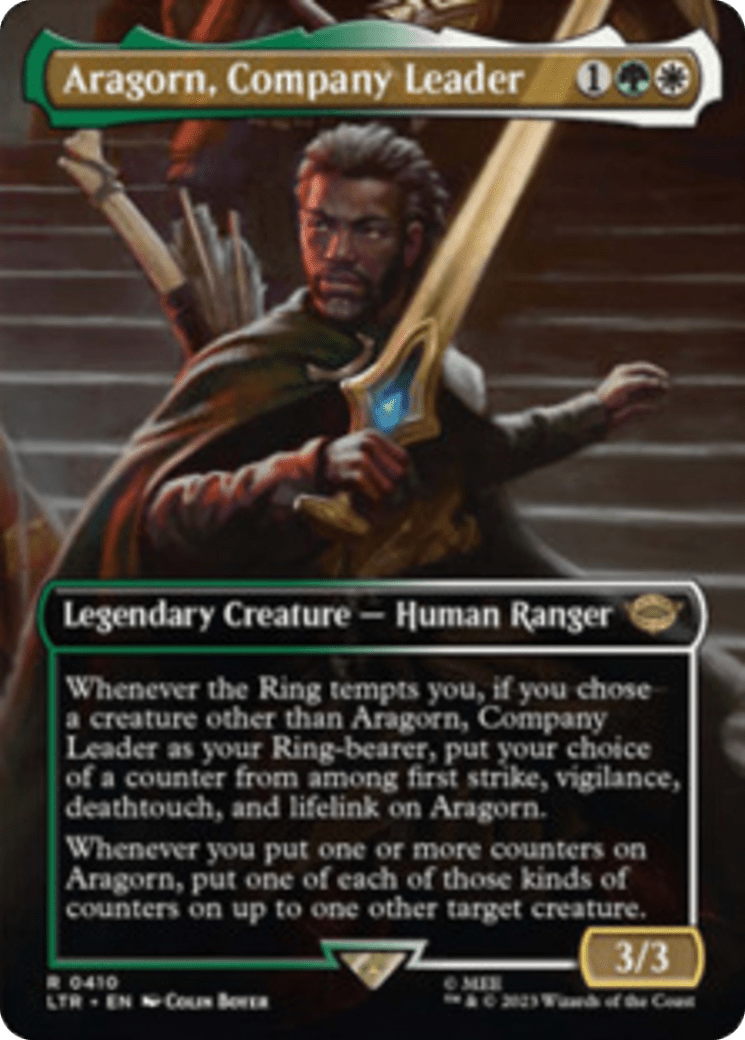 Aragorn, Company Leader (Borderless Alternate Art) [The Lord of the Rings: Tales of Middle-Earth] MTG Single Magic: The Gathering  | Multizone: Comics And Games