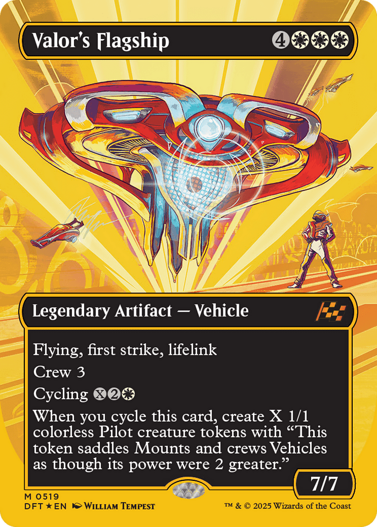 Valor's Flagship (Borderless) (First-Place Foil) [Aetherdrift] MTG Single Magic: The Gathering  | Multizone: Comics And Games