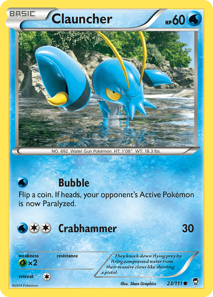Clauncher (23/111) [XY: Furious Fists] Pokemon Single Pokémon  | Multizone: Comics And Games