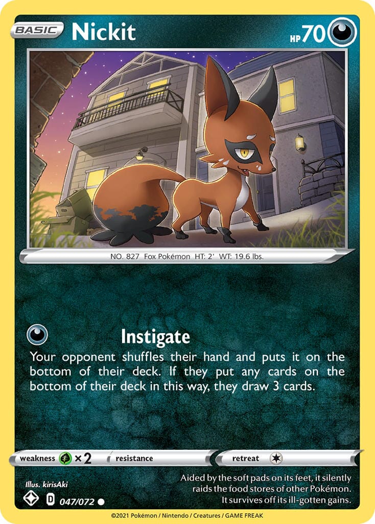 Nickit (047/072) [Sword & Shield: Shining Fates] Pokemon Single Pokémon  | Multizone: Comics And Games