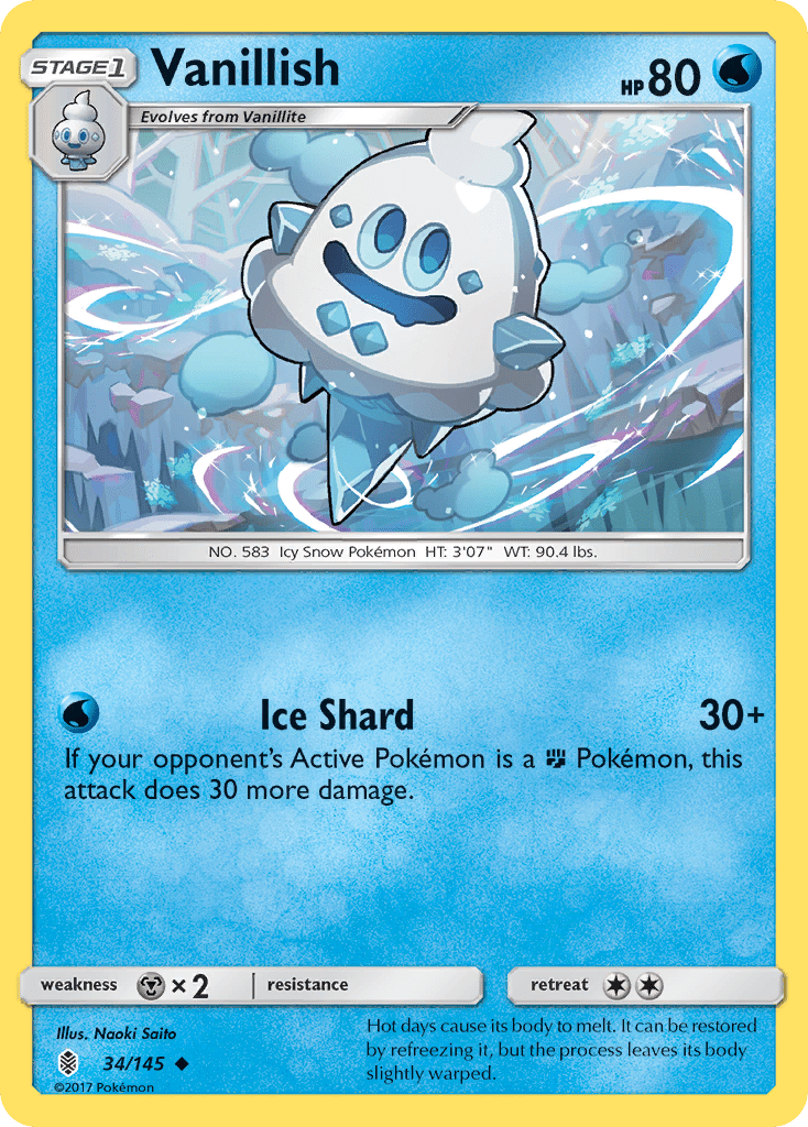 Vanillish (34/145) [Sun & Moon: Guardians Rising] Pokemon Single Pokémon  | Multizone: Comics And Games