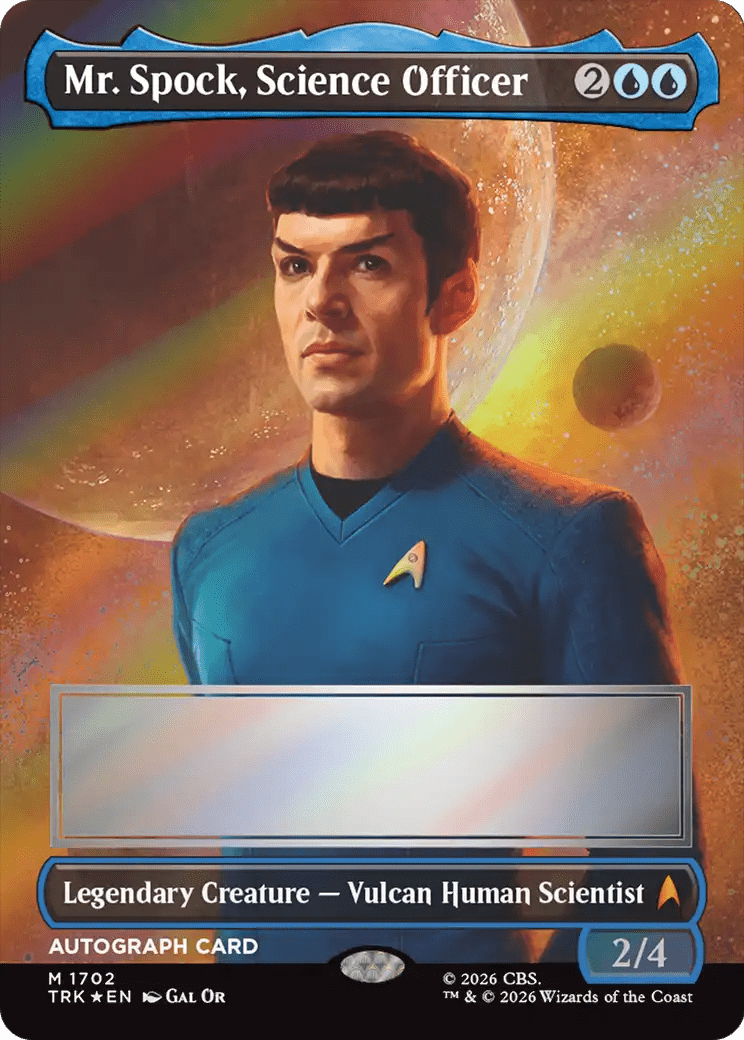 Mr. Spock, Science Officer (Borderless) (Signed) [Star Trek] MTG Single Magic: The Gathering  | Multizone: Comics And Games