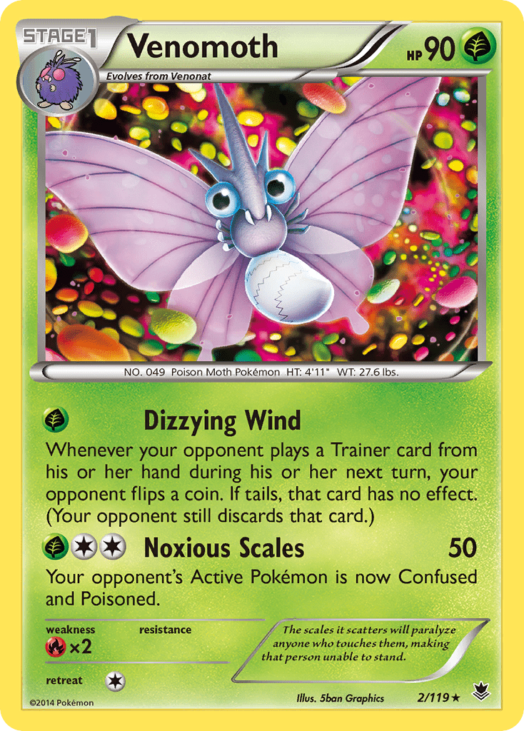 Venomoth (2/119) [XY: Phantom Forces] Pokemon Single Pokémon  | Multizone: Comics And Games