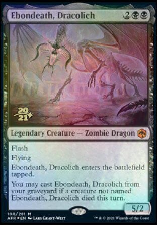 Ebondeath, Dracolich [Dungeons & Dragons: Adventures in the Forgotten Realms Prerelease Promos] MTG Single Magic: The Gathering  | Multizone: Comics And Games