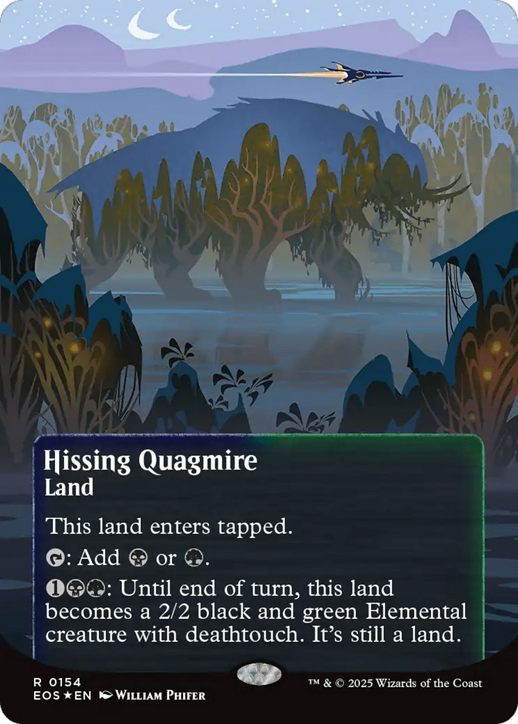 Hissing Quagmire (0154) (Borderless) (Galaxy Foil) [Edge of Eternities: Stellar Sights] MTG Single Magic: The Gathering  | Multizone: Comics And Games