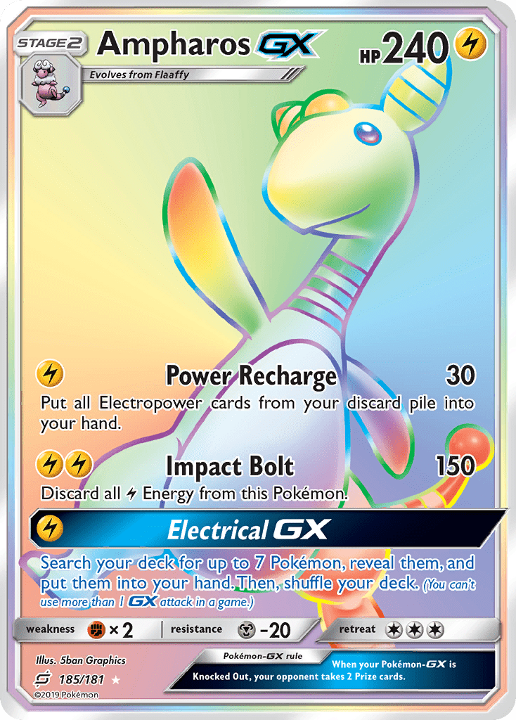 Ampharos GX (185/181) [Sun & Moon: Team Up] Pokemon Single Pokémon  | Multizone: Comics And Games