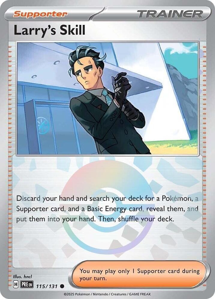 Larry's Skill (115/131) (Poke Ball Pattern) [Scarlet & Violet: Prismatic Evolutions] Pokemon Single Pokémon  | Multizone: Comics And Games