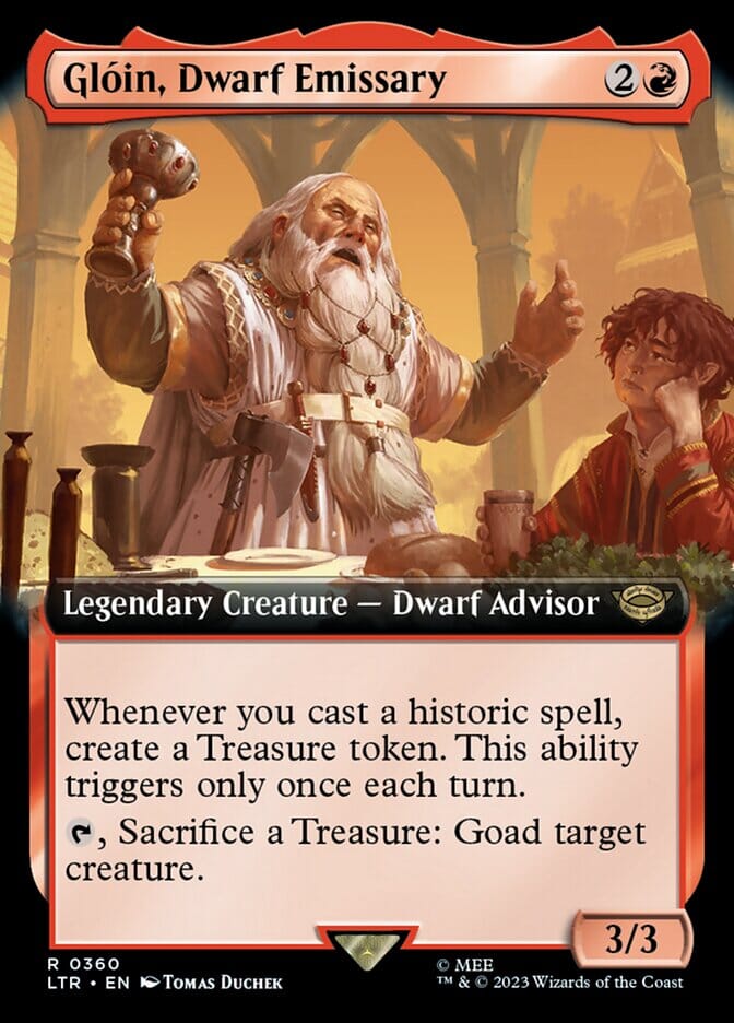 Gloin, Dwarf Emissary (Extended Art) [The Lord of the Rings: Tales of Middle-Earth] MTG Single Magic: The Gathering  | Multizone: Comics And Games