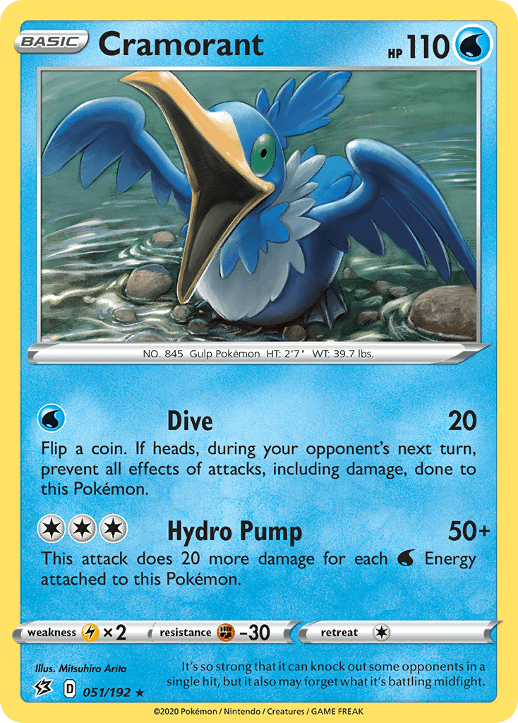 Cramorant (051/192) [Sword & Shield: Rebel Clash] Pokemon Single Pokémon  | Multizone: Comics And Games