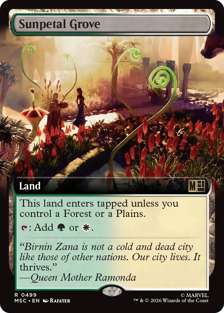 Sunpetal Grove (Extended Art) [Marvel Super Heroes Commander] MTG Single Magic: The Gathering  | Multizone: Comics And Games