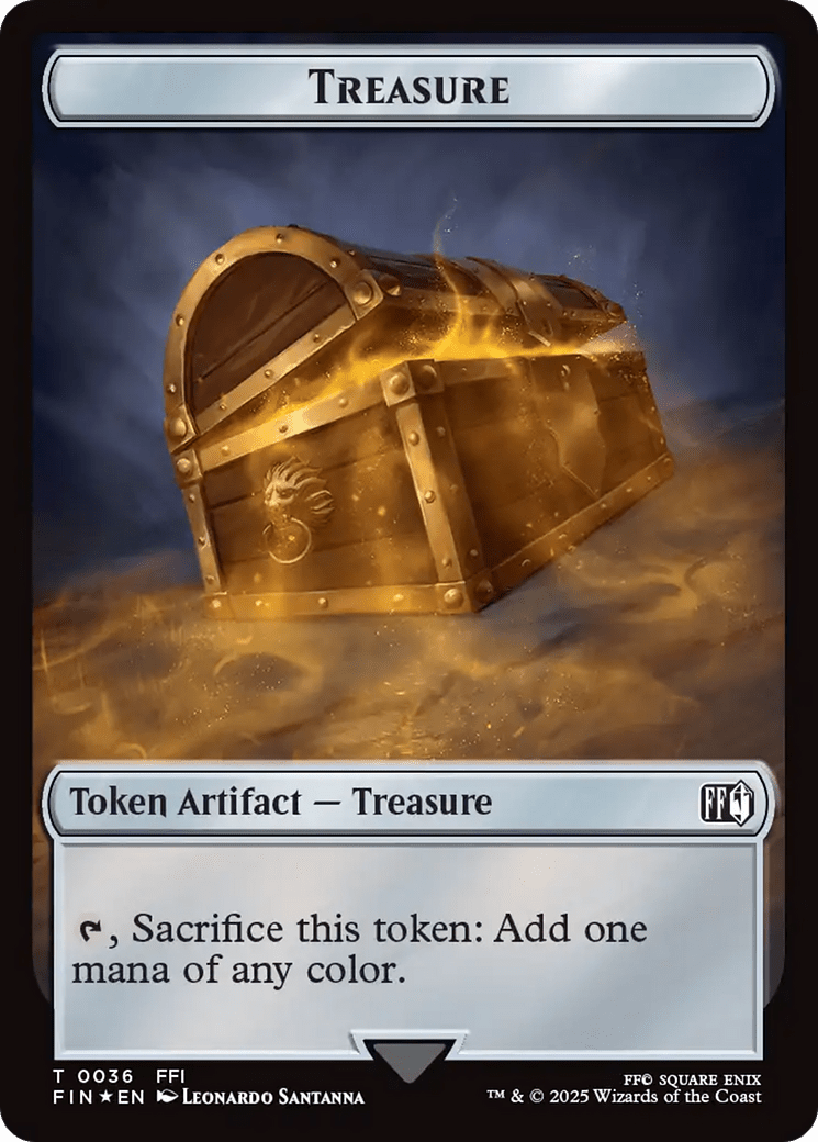 Foretell // Treasure Double-Sided Token (Surge Foil) [FINAL FANTASY Commander Tokens] MTG Single Magic: The Gathering  | Multizone: Comics And Games
