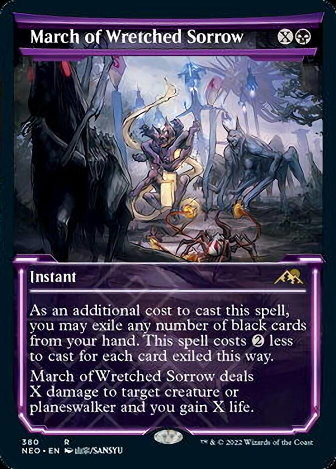 March of Wretched Sorrow (Showcase Soft Glow) [Kamigawa: Neon Dynasty] MTG Single Magic: The Gathering  | Multizone: Comics And Games