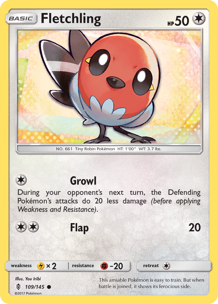 Fletchling (109/145) [Sun & Moon: Guardians Rising] Pokemon Single Pokémon  | Multizone: Comics And Games