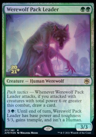 Werewolf Pack Leader [Dungeons & Dragons: Adventures in the Forgotten Realms Prerelease Promos] MTG Single Magic: The Gathering  | Multizone: Comics And Games