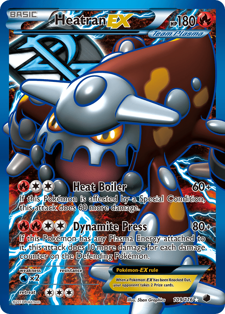 Heatran EX (109/116) [Black & White: Plasma Freeze] Pokemon Single Pokémon  | Multizone: Comics And Games