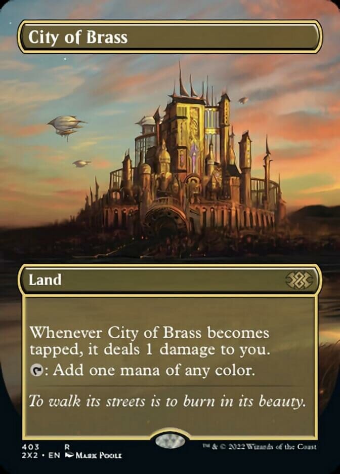 City of Brass (Borderless Alternate Art) [Double Masters 2022] MTG Single Magic: The Gathering  | Multizone: Comics And Games