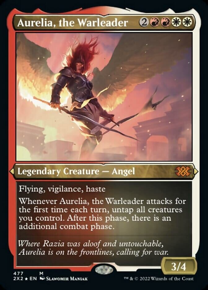 Aurelia, the Warleader (Foil Etched) [Double Masters 2022] MTG Single Magic: The Gathering  | Multizone: Comics And Games