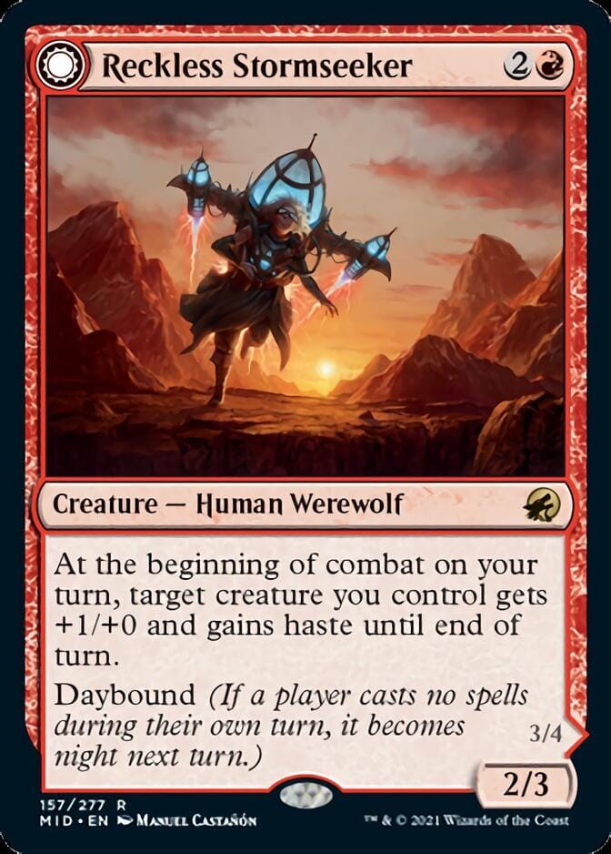 Reckless Stormseeker // Storm-Charged Slasher [Innistrad: Midnight Hunt] MTG Single Magic: The Gathering  | Multizone: Comics And Games