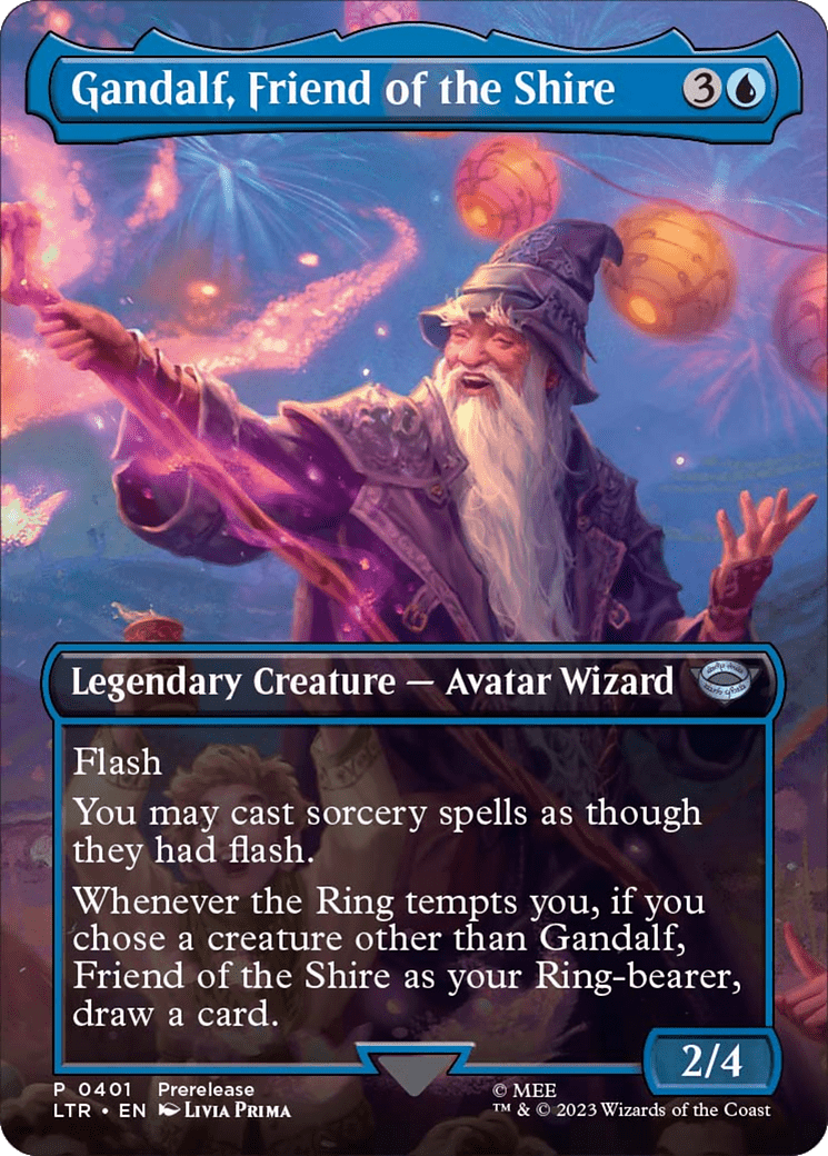 Gandalf, Friend of the Shire (Borderless Alternate Art) [The Lord of the Rings: Tales of Middle-Earth] MTG Single Magic: The Gathering  | Multizone: Comics And Games
