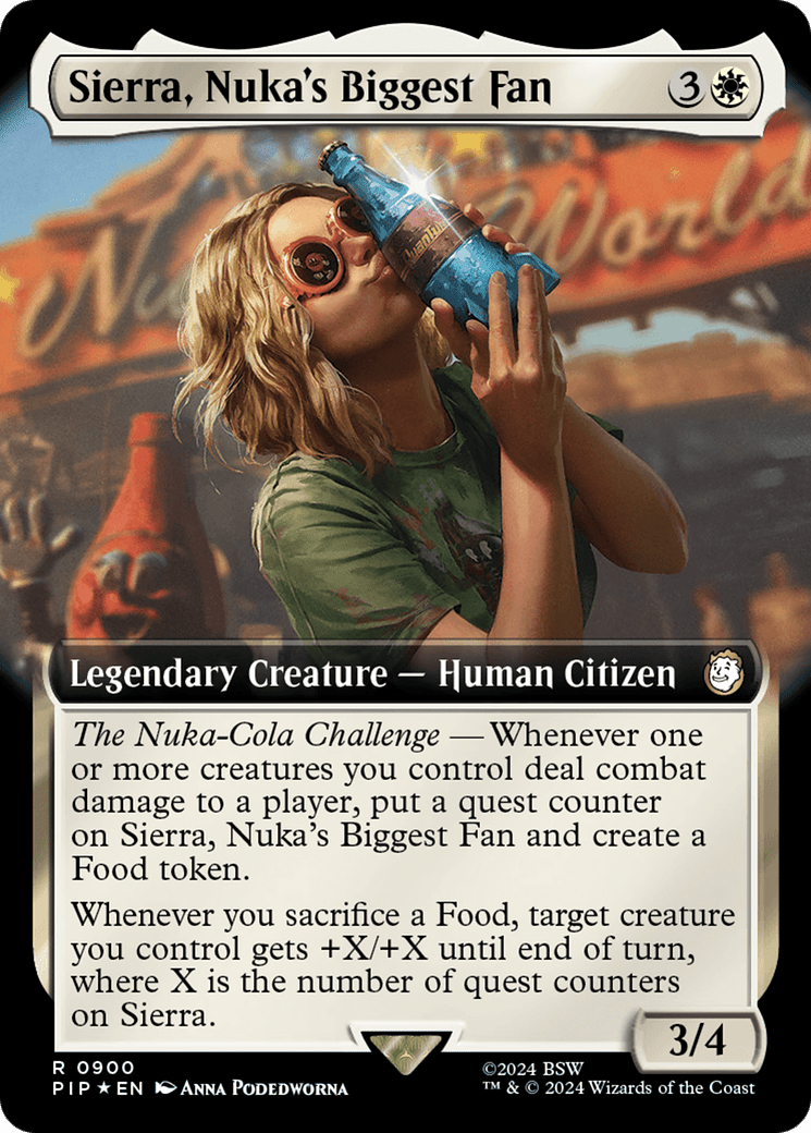 Sierra, Nuka's Biggest Fan (Extended Art) (Surge Foil) [Fallout] MTG Single Magic: The Gathering  | Multizone: Comics And Games