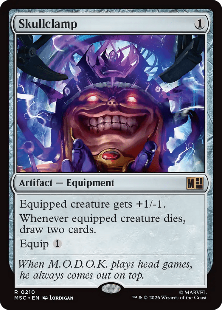 Skullclamp (Surge Foil) [Marvel Super Heroes Commander] MTG Single Magic: The Gathering  | Multizone: Comics And Games