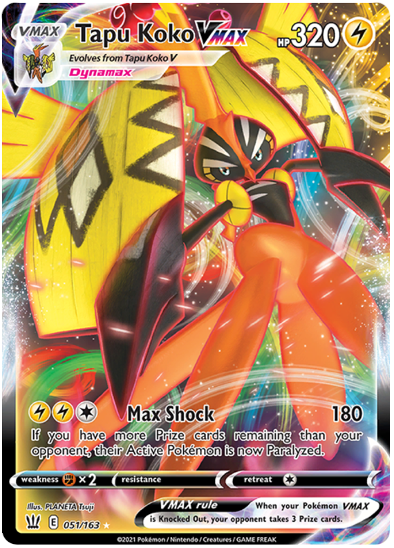 Tapu Koko VMAX (051/163) [Sword & Shield: Battle Styles] Pokemon Single Pokémon  | Multizone: Comics And Games