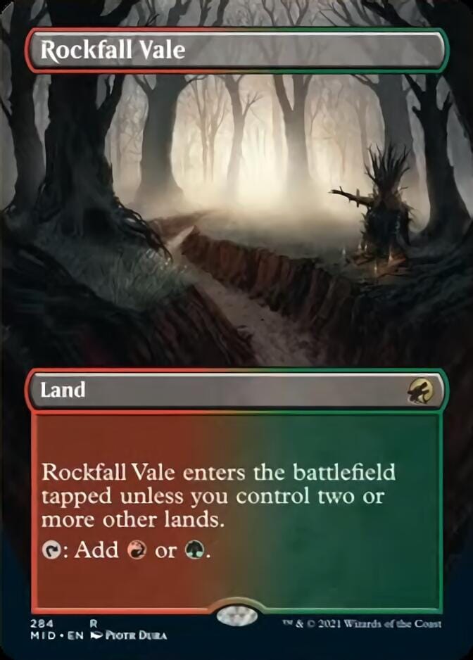 Rockfall Vale (Borderless Alternate Art) [Innistrad: Midnight Hunt] MTG Single Magic: The Gathering  | Multizone: Comics And Games