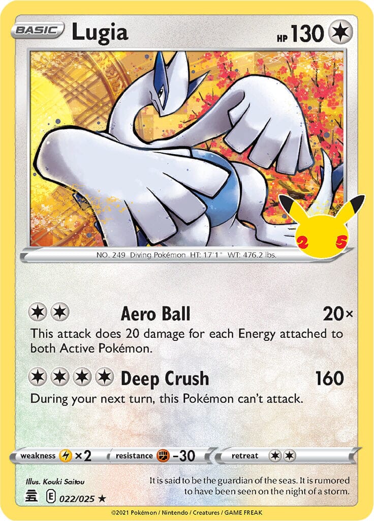Lugia (022/025) [Celebrations: 25th Anniversary] Pokemon Single Pokémon  | Multizone: Comics And Games