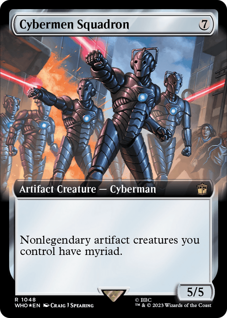 Cybermen Squadron (Extended Art) (Surge Foil) [Doctor Who] MTG Single Magic: The Gathering  | Multizone: Comics And Games