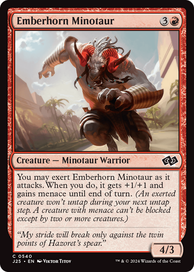 Emberhorn Minotaur [Foundations Jumpstart] MTG Single Magic: The Gathering  | Multizone: Comics And Games