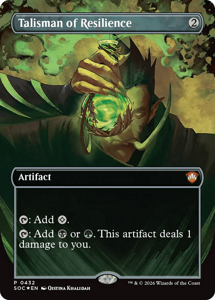 Talisman of Resilience (Borderless) [Secrets of Strixhaven Commander] MTG Single Magic: The Gathering  | Multizone: Comics And Games