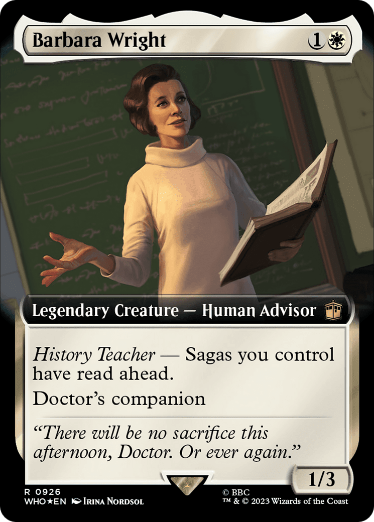 Barbara Wright (Extended Art) (Surge Foil) [Doctor Who] MTG Single Magic: The Gathering  | Multizone: Comics And Games