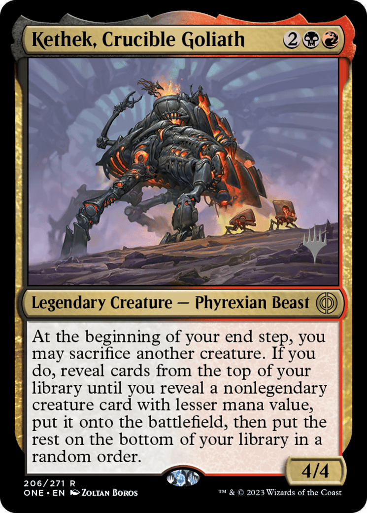 Kethek, Crucible Goliath (Promo Pack) [Phyrexia: All Will Be One Promos] MTG Single Magic: The Gathering  | Multizone: Comics And Games