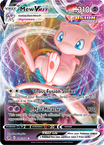 Mew VMAX (114/264) [Sword & Shield: Fusion Strike] Pokemon Single Pokémon  | Multizone: Comics And Games