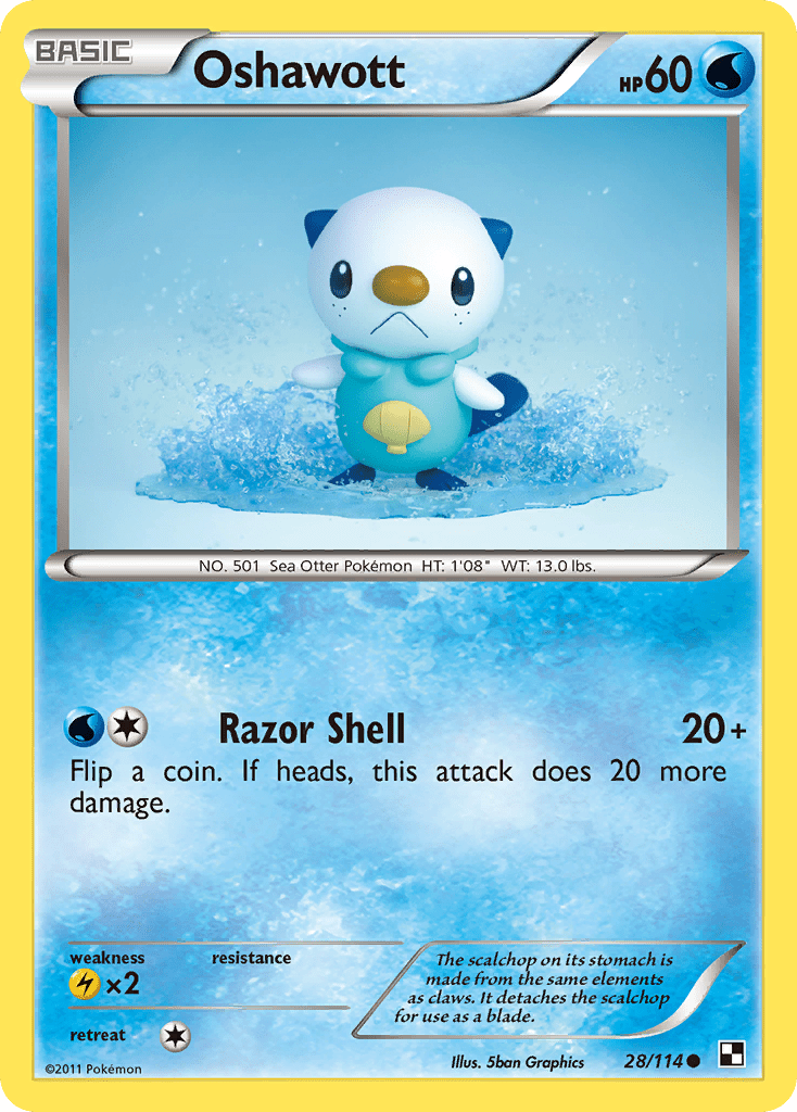 Oshawott (28/114) [Black & White: Base Set] Pokemon Single Pokémon  | Multizone: Comics And Games