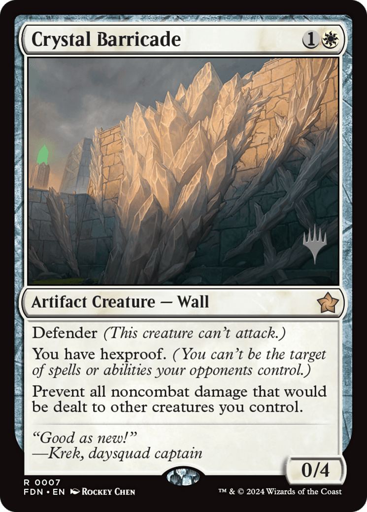 Crystal Barricade [Foundations Promos] MTG Single Magic: The Gathering  | Multizone: Comics And Games