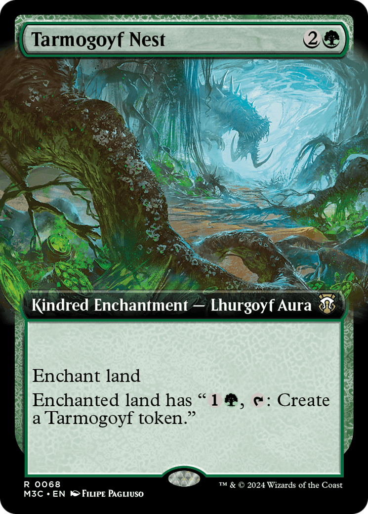 Tarmogoyf Nest (Extended Art) (Ripple Foil) [Modern Horizons 3 Commander] MTG Single Magic: The Gathering  | Multizone: Comics And Games